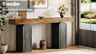Tribesigns Two-Tone Console Table: Vintage Farmhouse  anuncio