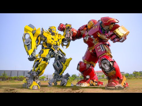 Transformers x Marvel: Bumblebee vs Hulkbuster Showdown