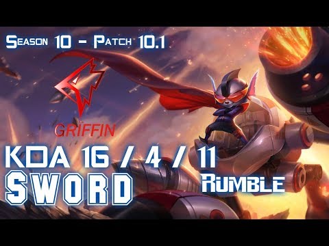 GRF Sword RUMBLE vs AKALI Top - Patch 10.1 KR Ranked