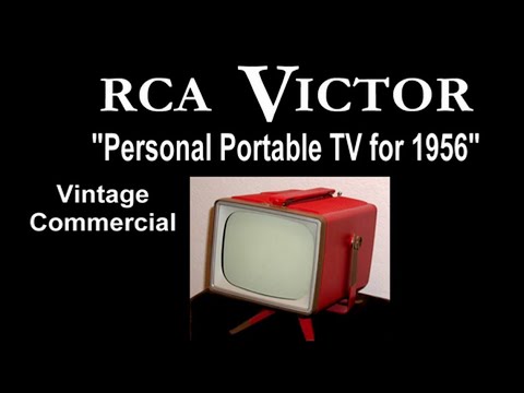 1956 RCA PERSONAL TV a vacuum tube portable television, 8 inch Picture, Commercial