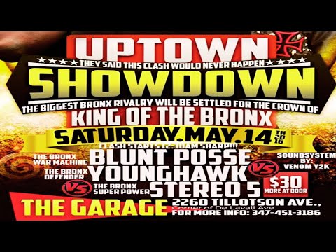 BLUNT POSSE vs YOUNG HAWK vs STEREO 5 in a fiery Sound Clash @ The Garage in the Bronx, NY, 2016!
