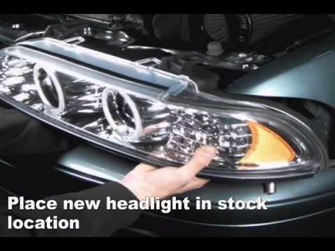 Spec-D - Dual Halo Projector Headlights LEDs BMW 5-Series 1997-2003 Installation Video