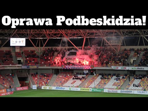 Oprawa Podbeskidzia na meczu z Zagłębiem! Podbeskidzie vs Zagłębie Sosnowiec 15.10.2022r.
