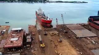 Ship Launching in KTU Shipyard Batam
