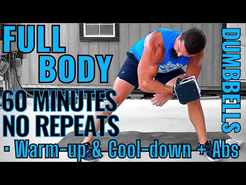 60 Minute Full Body Dumbbell Workout - 1 Hour Dumbbell Workout