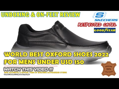 Unboxing e revisão nos pés SKECHERS RESPECTED-CATEL OXFORD LEATHER SLIP ON SHOES (100% ORIGINAL)