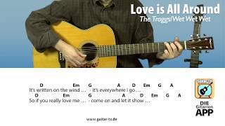 7.1 Love Is All Around - Wet Wet Wet, CoveroLyricsoChordsoTutorialoGitarre lernen