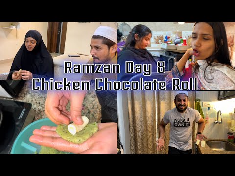 Misba & Aarti's fight 😓|Chicken Chocolate Roll Recipe Iftari Special|Ramzan Day 8🌙