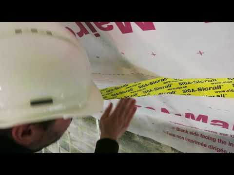 Vapour control layer overlaps - SIGA Sicrall 60