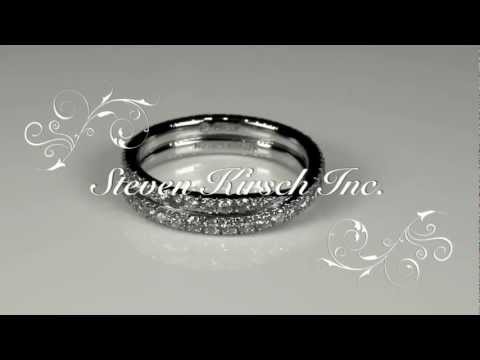 Crossover diamond wedding band by Steven Kirsch - ref.0425