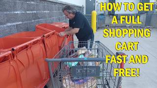 HOW TO GET A FULL SHOPPING CART FAST AND FREE!  dumpster diving at ALDI!