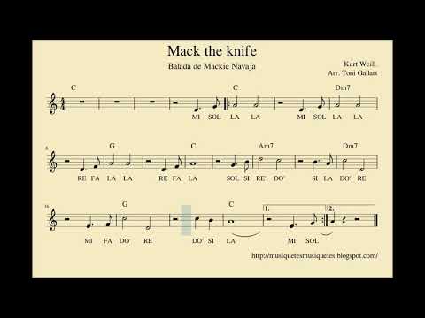 Mack the knife. Sí melodía. Flauta, violín, oboe,... Balada de Mackie Navaja Kurt Weill.