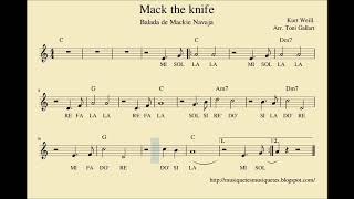 Mack the knife. Sí melodía. Flauta, violín, oboe,... Balada de Mackie Navaja Kurt Weill.