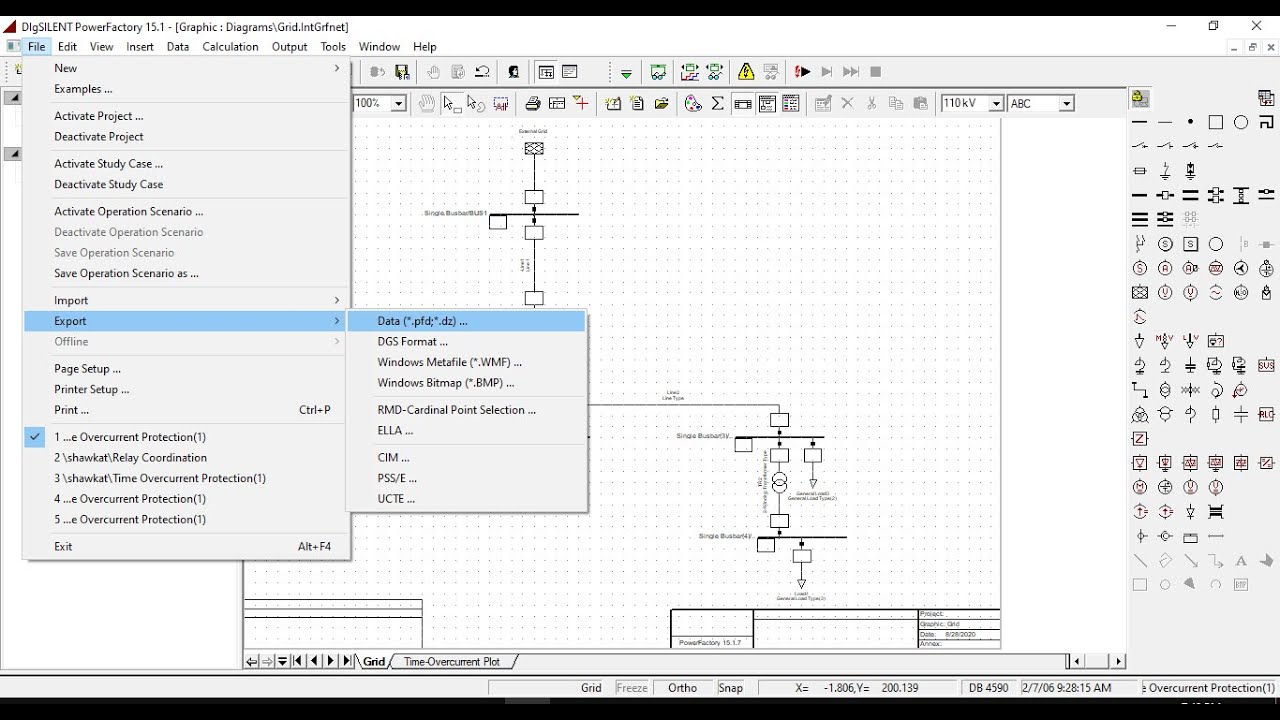 PowerFactory DIgSILENT tutorial #22 how to import and export project file in digsilent
