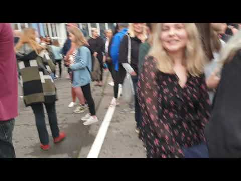 Gathering in front of the school in Vrútky