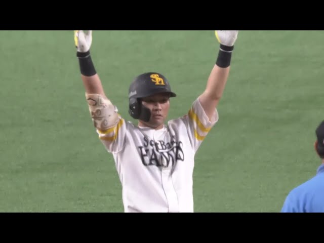 【7回裏】代打起用に満点回答!! ホークス・中村晃 ライトへのタイムリー2ベースで勝ち越し!! 2025年8月20日 福岡ソフトバンクホークス 対 埼玉西武ライオンズ