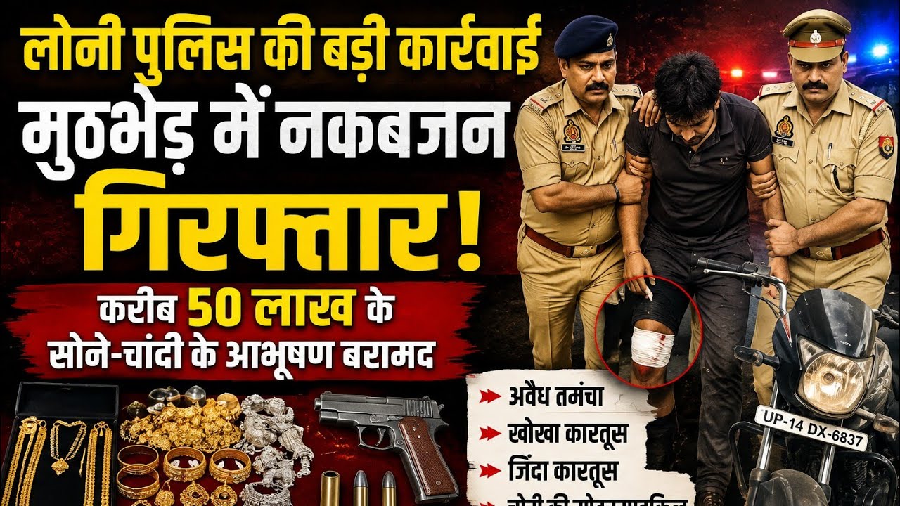 लोनी पुलिस ने नकबजनी की घटना का किया सफल अनावरण, मुठभेड़ में आरोपी गिरफ्तार