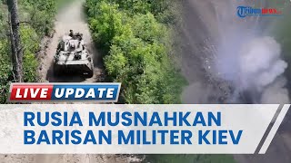 Tank Rusia Menghancurkan Barisan Lapis Baja dan Beberapa Kendaraan Militer Ukraina