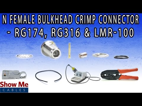 N Female Bulkhead Crimp Connector For RG174, RG316 & LMR-100 - Perfect For DIY Installs!