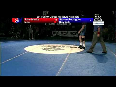 Junior Freestyle 5th 135 - Steven Rodrigues (NY) vs. John Meeks (IA)