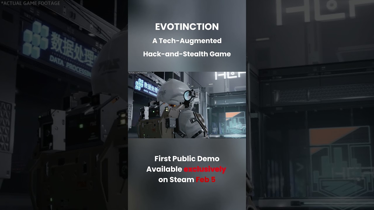 Evotinction - Demo Available Exclusively on Steam Feb 5 - A Tech-Augmented Hack-and-Stealth Game