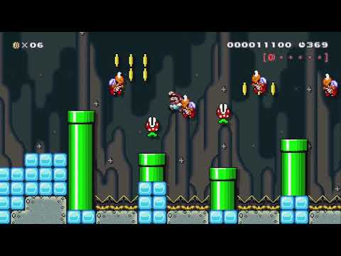3-7:The Underground Graveyard by Myuu - Super Mario Maker - No Commentary 1bk