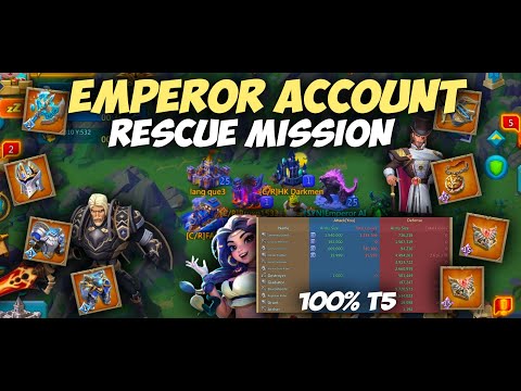 Lords Mobile -🔥5-Piece Emp Rescue Mission!💥100% T5 Mix Rally