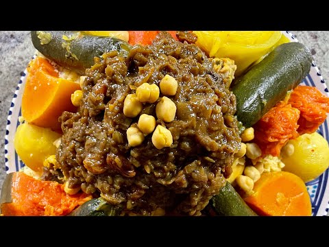 Couscous With Seven Vegetables & Tfaya!  An Authentic Moroccan Recipe!!