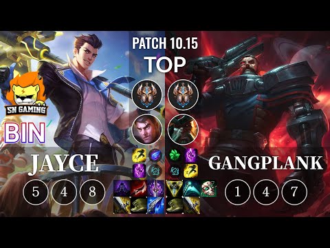 SN Bin Jayce vs Gangplank Top - KR Patch 10.15