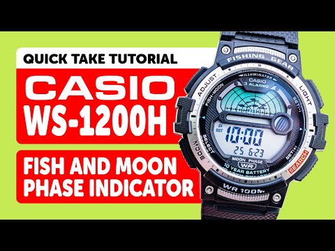 #CASIO WS-1200H (3485) - FISHING GEAR and MOON PHASE Setup and Operation