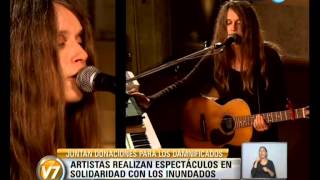 Visión 7: Juana Molina canta en La TV Pública y recibe donaciones para los inundados