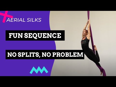 No Splits? No Problem! 3 Pose AERIAL SILKS Sequence for BEGINNERS / advanced beginners