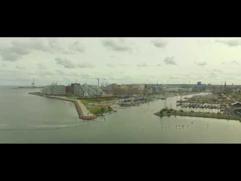 Aarhus Ø, Denmark. Drone 4K footage.