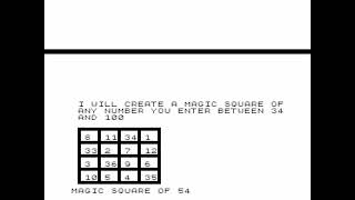 Magic Squares for the ZX81