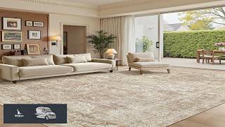 Madane 8x10 Area Rugs for Living Room Washable Natural Rug Beige Brown