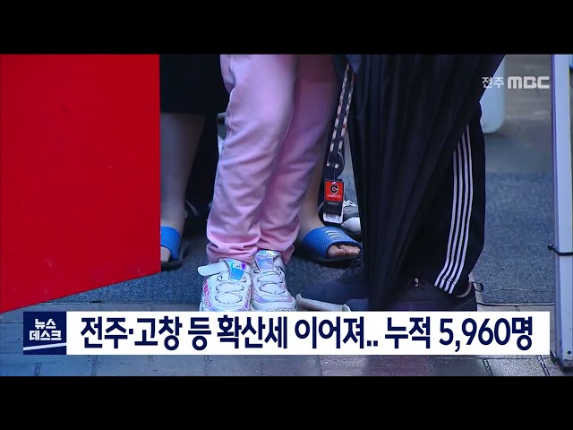 전주, 고창 등 확산세 이어져..누적 5,960명