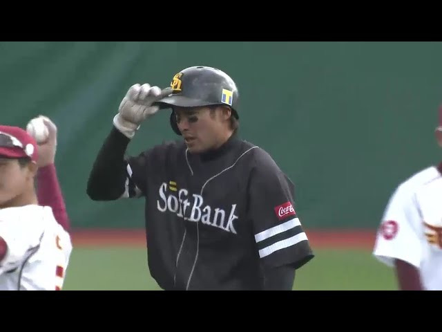 【7回表】「40・40」への第一歩 ホークス・柳田 今季初盗塁を決める!! 2016/3/26 E-H