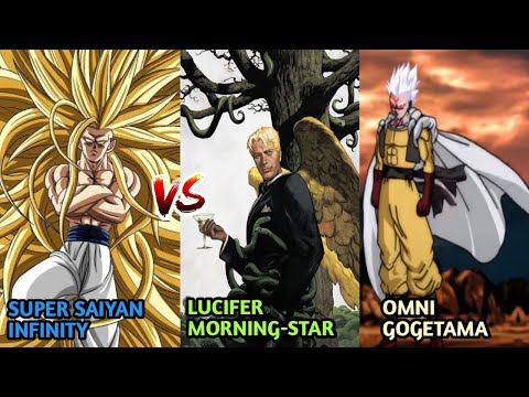 Super Saiyan Infinity VS Lucifer Mornigstar And Omni Super Saiyan Gogetama