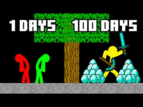 Stickman VS Minecraft: 100 Days Hardcore Challenge - AVM Shorts Animation