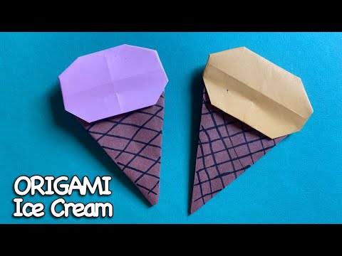 Origami Ice Cream Cone Tutorial | How to Make paper Ice Cream Cone | Making Origami ice cream cone