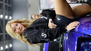 【名古屋オートフェスティバル2024】めちゃ可愛い金髪ギャル登場！足に注目！プロ意識高くて感銘します！【Haru はるぱい】