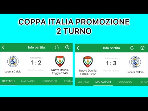 COPPA ITALIA PROMOZIONE: NUOVA DAUNIA FOGGIA LUCERA 1-3 (TOT.4-3 LUCERA 2 TURNO) - SI VOLA IN COPPA!