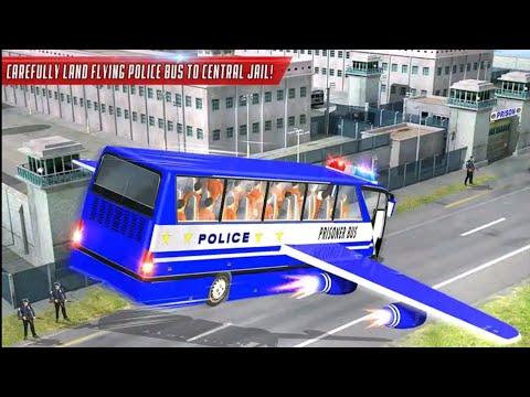 Flying Police Bus Prisoner Transport: Bus Driving Game
