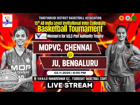 4K LIVE | MOP CLG Vs JAIN UNI |WOMENS| 15th All India Inter Collegiate Basketball Tournament