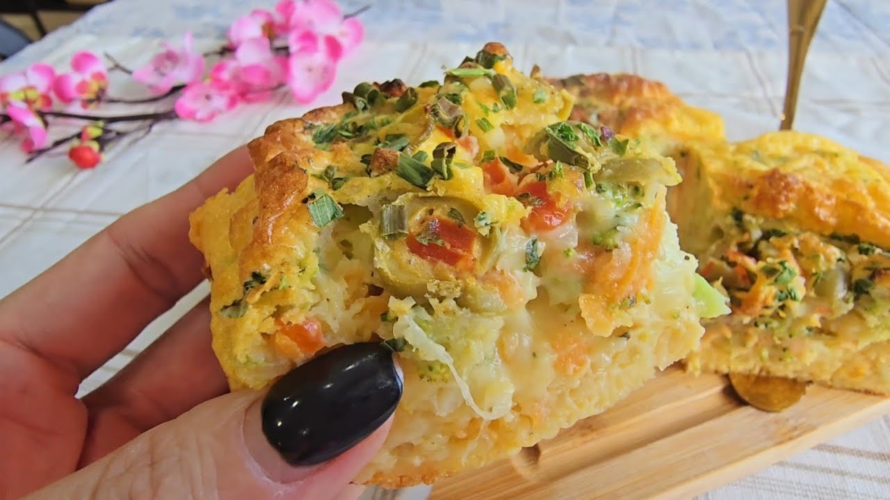 🌿✨️Sem Farinha! Torta Salgada de legumes – Super Leve!