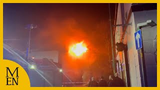 Footage shows horrifying moment blaze tears through bingo hall