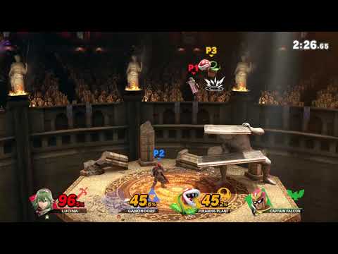 Super Smash Bros Ultimate: Lucina vs Ganondorf vs Piranha Plant