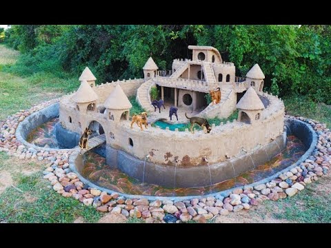 Construa um lindo cachorro de lama e um lago com peixes ao redor da casa de cachorro [vídeo completo