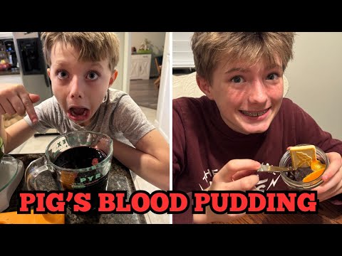 🇮🇹 American Kids Make Sanguinaccio  | Food 249 of 1000
