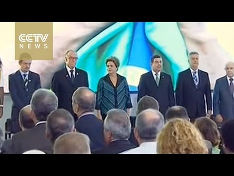 Rio 2016 Olympic flame arrives at Planalto Presidential Palace in Brasilia